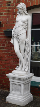 Statue Woman on Pedestal - 210 cm - Solid Stone