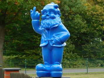 Garden gnome Middle finger XL - 80 cm - Blue