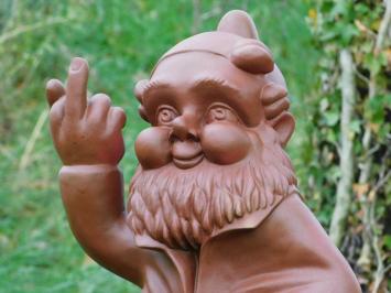 Garden gnome Middle finger XL - 80 cm - Brown - Polystone