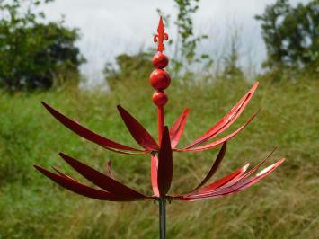 Garden Stake Windspinner - 80 cm - Red - Metal
