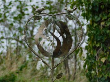 Gartenstecker Spinner mit Vögeln – 150 cm – Metall