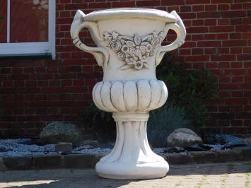 Gartenvase mit Ähren auf Sockel - 153 cm - Stein