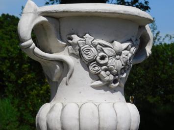 Gartenvase mit Ähren auf Sockel - 153 cm - Stein