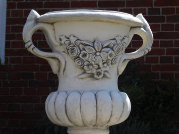 Gartenvase mit Ähren auf Sockel - 153 cm - Stein