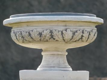 Garden Vase with Leaves - Round - Stone