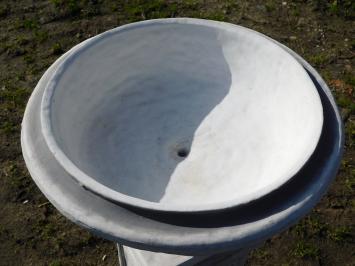 Garden Vase with Leaves - Round - Stone