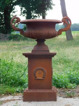 Tuinvaas op Sokkel - 112 cm - Gietijzer - Rust