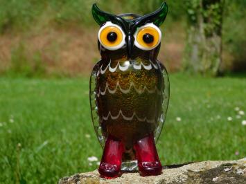 Glass Owl Sculpture – Handmade Glass-blown Artwork
