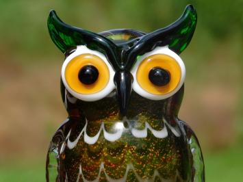 Glass Owl Sculpture – Handmade Glass-blown Artwork