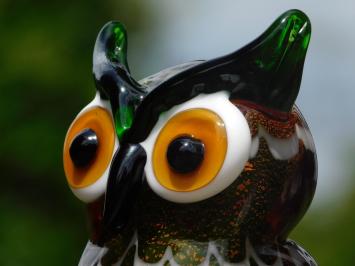 Glass Owl Sculpture – Handmade Glass-blown Artwork