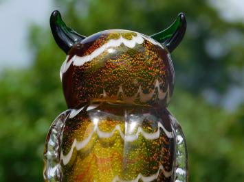Glass Owl Sculpture – Handmade Glass-blown Artwork