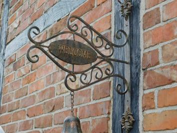 Uithangbord Welcome met Bel - Metaal