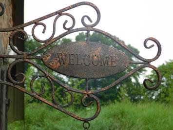 Uithangbord Welcome met Bel - Metaal
