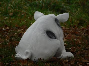 Beeld varken met zwarte vlekken - zwart wit - polystone