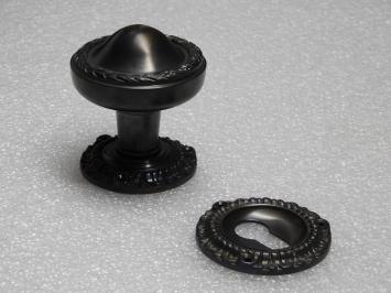 Fixed Door Knob Set with Rosettes – PC – Dark Patinated Brass