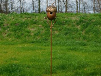 Birdhouse Acorn - Standing - 170 cm - Garden Stick - Copper look