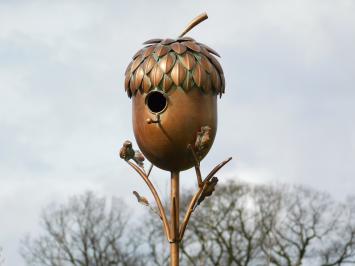 Vogelhuis Eikel - Staand - 170 cm - Tuinsteker - Koperlook