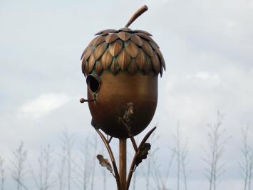 Birdhouse Acorn - Standing - 170 cm - Garden Stick - Copper look