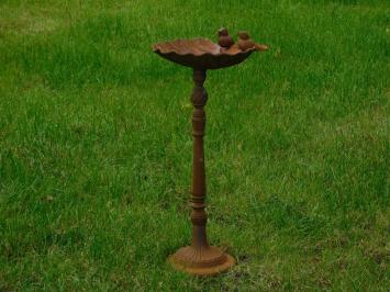 Standing Birdbath with Birds - Shell - Cast iron