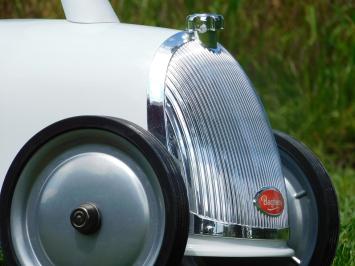 Vintage Auto - Wit - 85 x 45 cm - Metaal