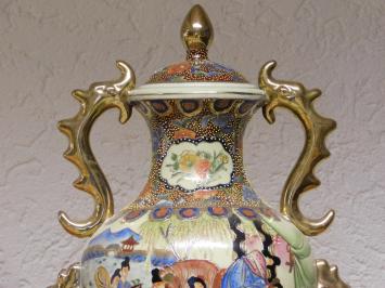 Vintage Vaas - 50 cm - Satsuma-stijl - Handgeschilderd porselein