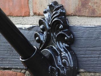 Decorative flagpole holder - cast iron - black