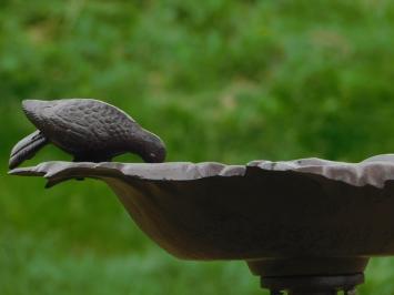 Large Bird bath on Foot - Bowl in Leaf Shape - Cast iron