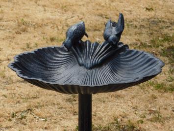 Large Bird Bath / Feeding Dish - 80 cm - Cast Iron - Black/Grey