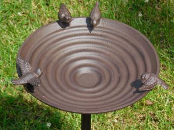 Bird bath with 4 Birds - 60 cm - Cast iron