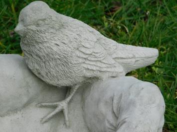 Last: bird bath - hands with bird - stone