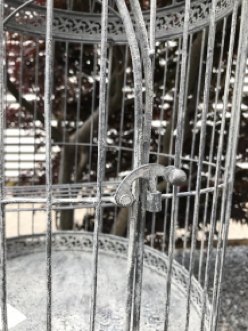 A very pretty decorative birdcage made of iron