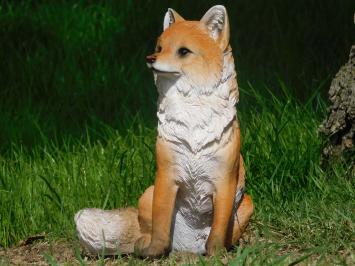 Statue Seated Fox | Polystone | Full colour