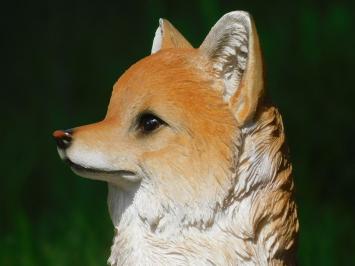 Statue Seated Fox | Polystone | Full colour