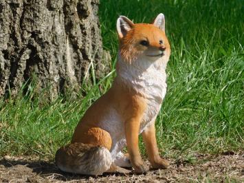 Statue Seated Fox | Polystone | Full colour