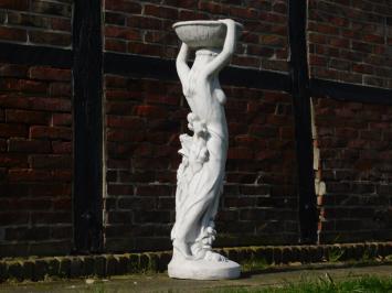 Large sculpture of a woman with bowl - made entirely of stone - 120 cm