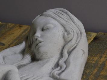 Vrouw met Kind - Steen - Wit met Grijs - Sculptuur