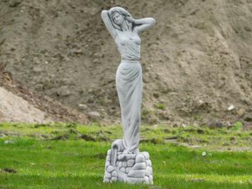 Statue Woman on Watercourse - 70 cm - Stone