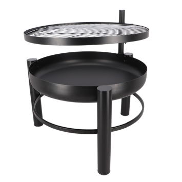 Feuerschale mit BBQ-Gitter - Schwarz