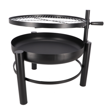 Feuerschale mit BBQ-Gitter - Schwarz