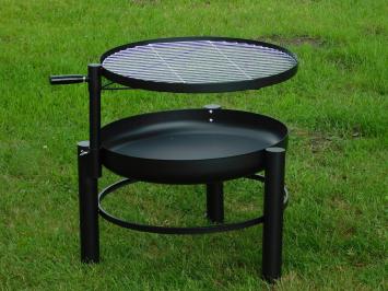 Feuerschale mit BBQ-Gitter - Schwarz