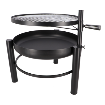 Feuerschale mit BBQ-Gitter - Schwarz