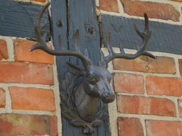 Wandornament Hirsch - Braun - Gusseisen