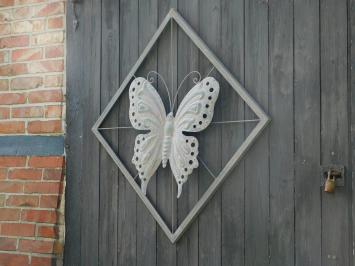 Sierlijk Wandornament Vlinder - 100 x 100 cm - Metaal