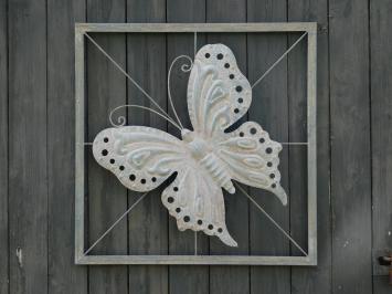 Sierlijk Wandornament Vlinder - 100 x 100 cm - Metaal