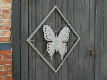 Sierlijk Wandornament Vlinder - 100 x 100 cm - Metaal