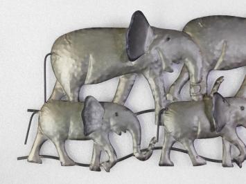 Wanddekoration Elefanten – 80 cm – Metall