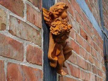 Wall Angel with Flowers - 30 cm - Cast Iron