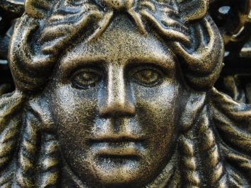 Wandkonsole Frauenkopf - Gusseisen - Bronze-Look - Gusseisen
