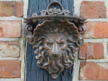 Wall console Lion's head - Brown - Cast iron