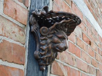 Wall console Lion's head - Brown - Cast iron